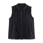 Women's Summer Women Clothing Vertical Lace Romantic Sleeveless Top