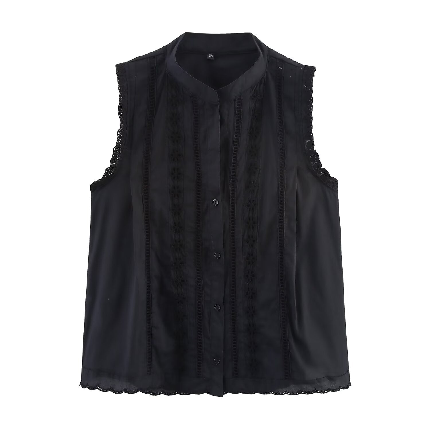 Women's Summer Women Clothing Vertical Lace Romantic Sleeveless Top