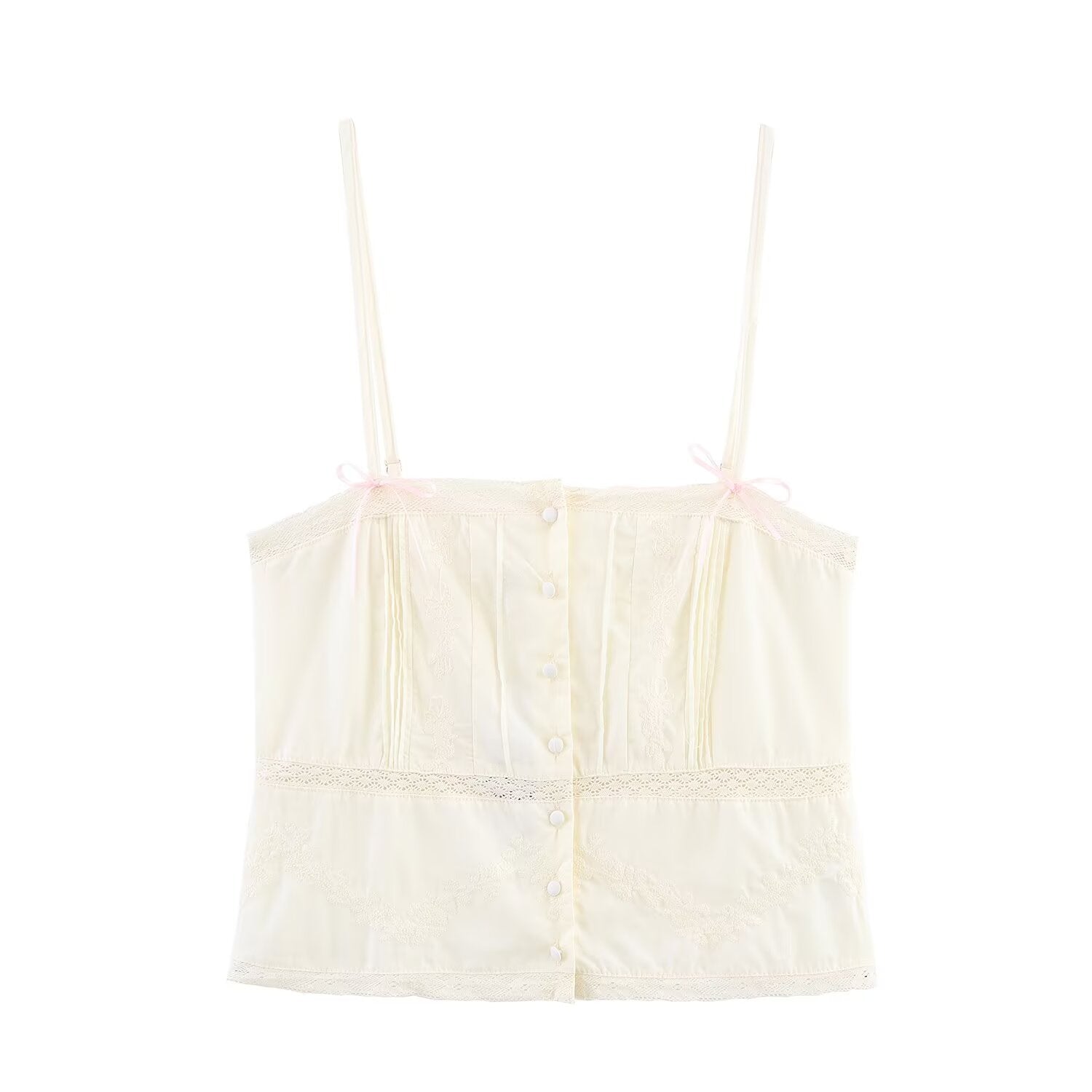 Bow Detail Embroidered Tube Top