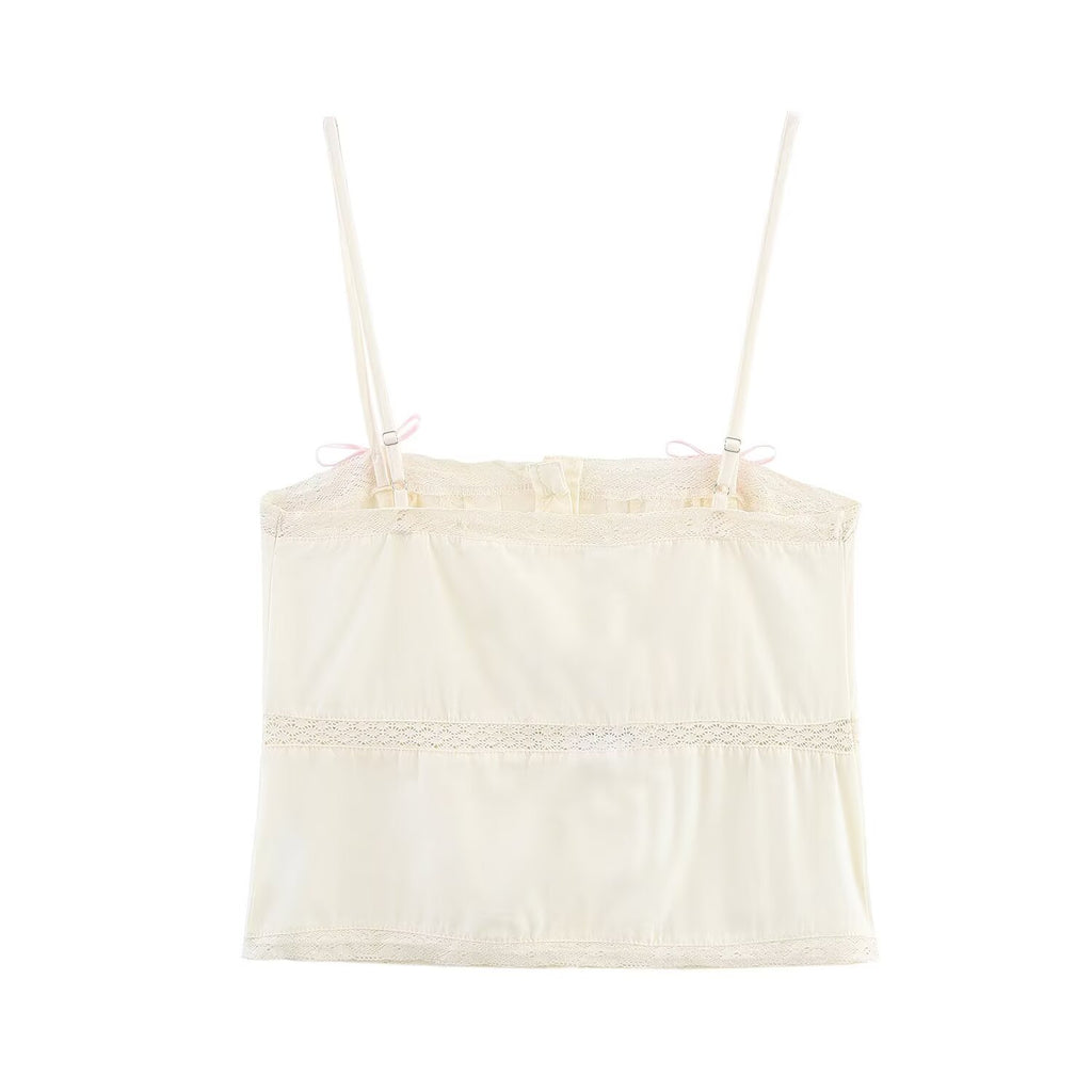 Bow Detail Embroidered Tube Top