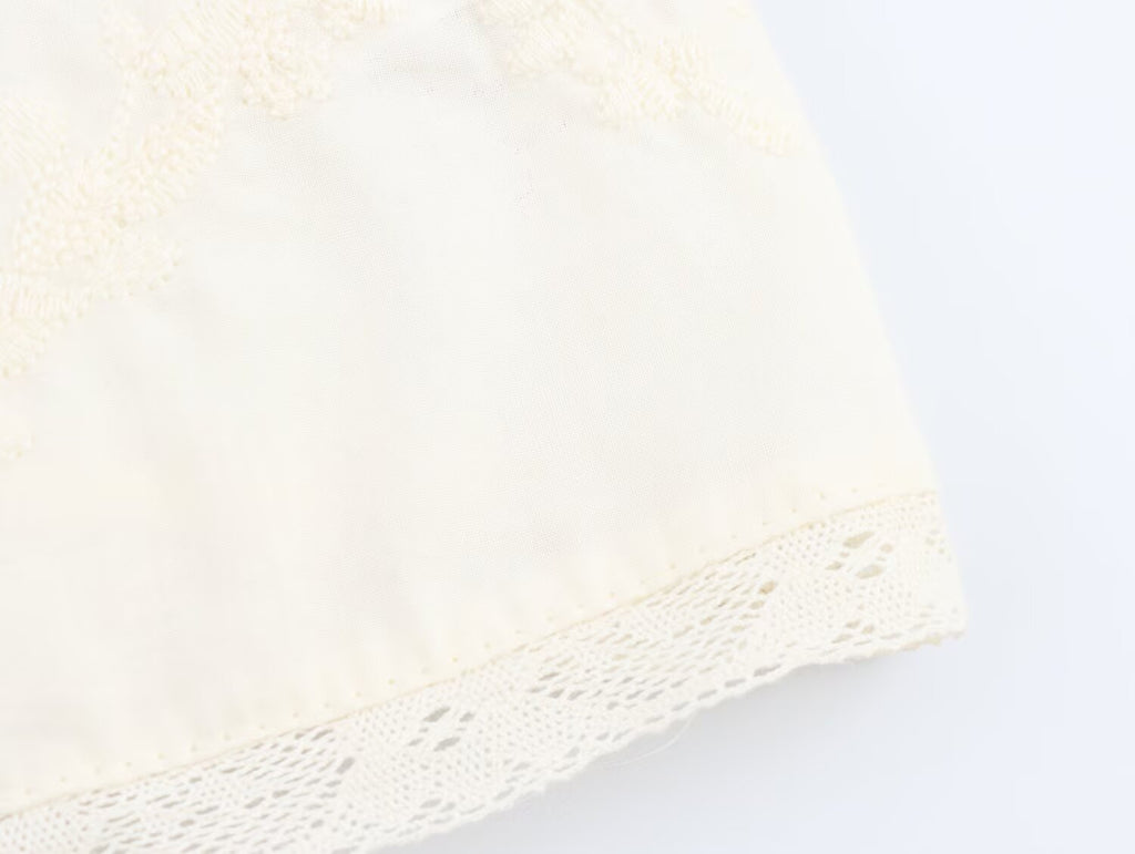 Bow Detail Embroidered Tube Top