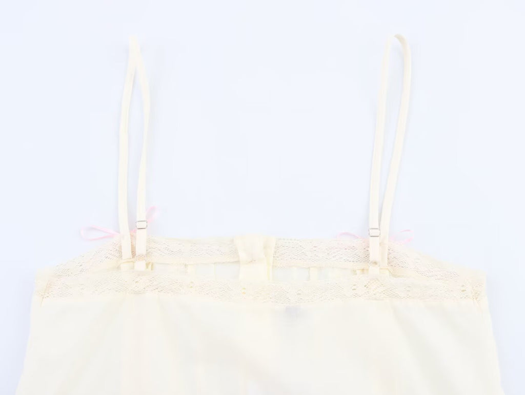 Bow Detail Embroidered Tube Top