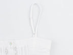 Women Clothing Sweet French Lace Embroidered Pleated Spaghetti-Strap Camisole Top