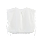 Women's Embroidered Bow Detail Crew Neck Top