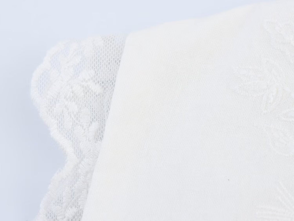 Women's Embroidered Bow Detail Crew Neck Top