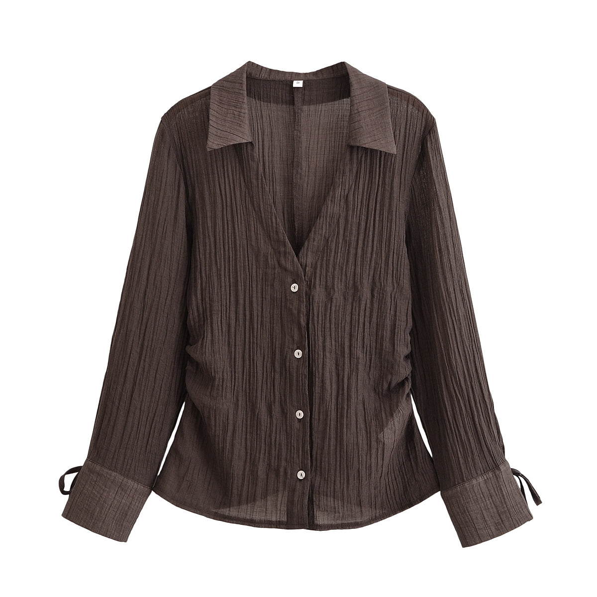 Women's Women Clothing Summer All Matching Slim Fit Bow Semi Transparent Shirt
