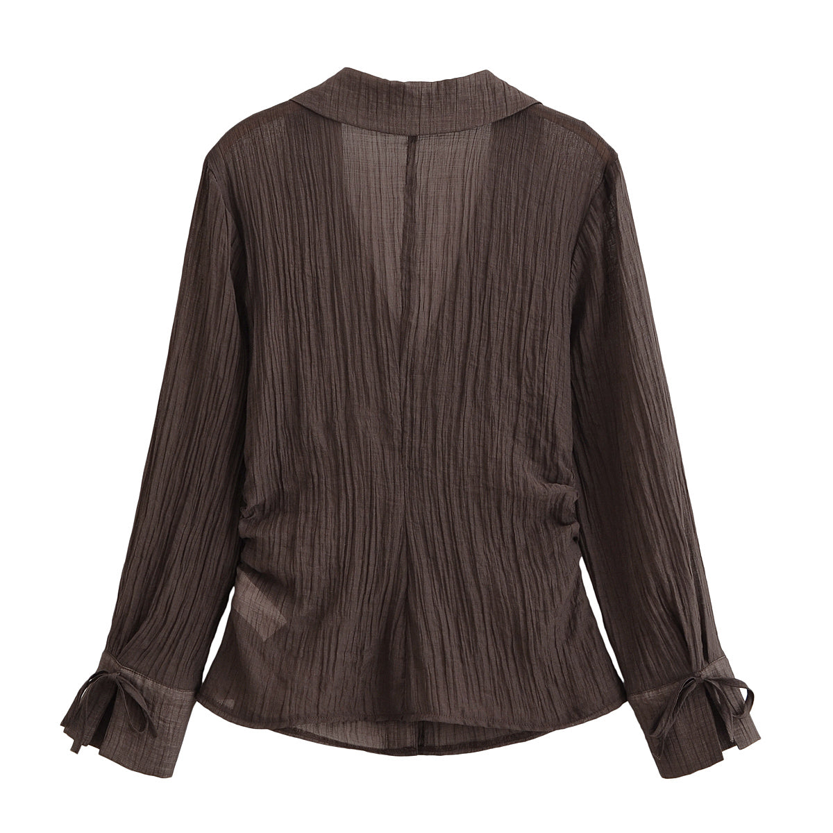 Women's Women Clothing Summer All Matching Slim Fit Bow Semi Transparent Shirt