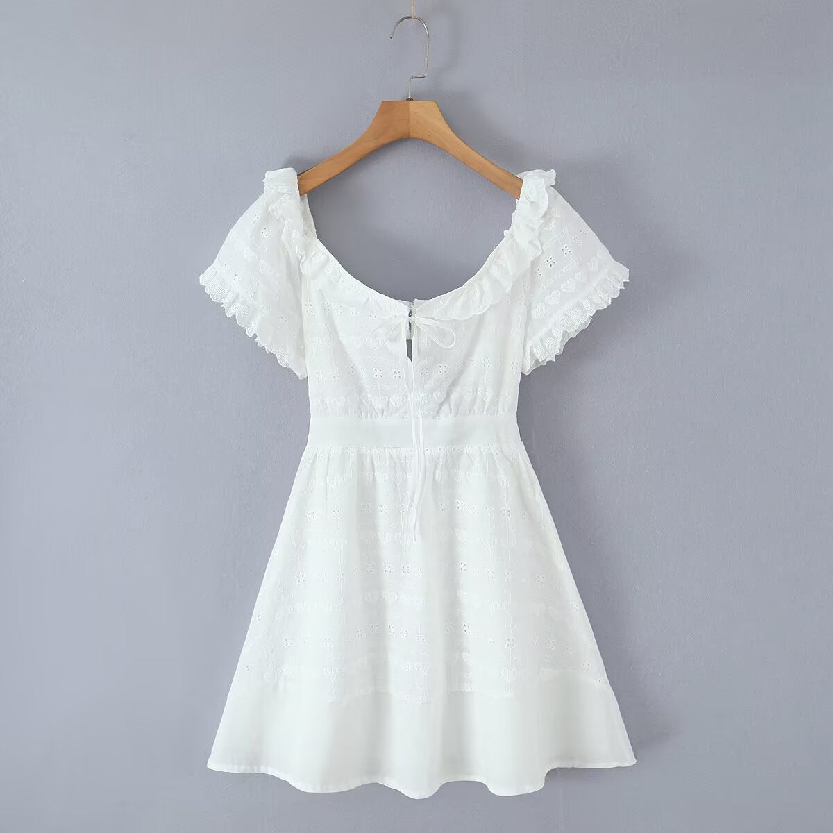 Women's Embroidered Cutout A-Line Dress