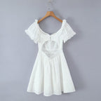 Women's Embroidered Cutout A-Line Dress