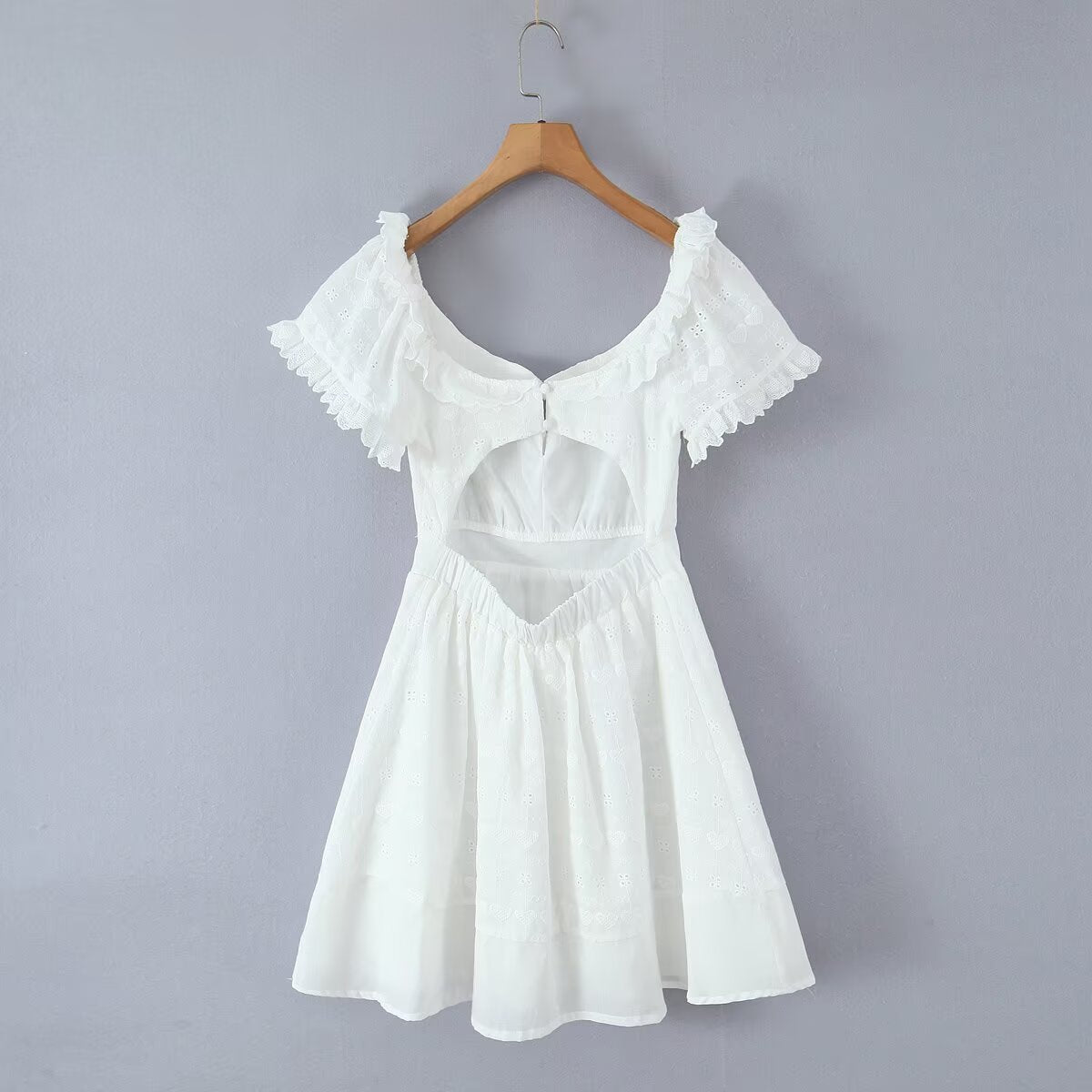 Women's Embroidered Cutout A-Line Dress