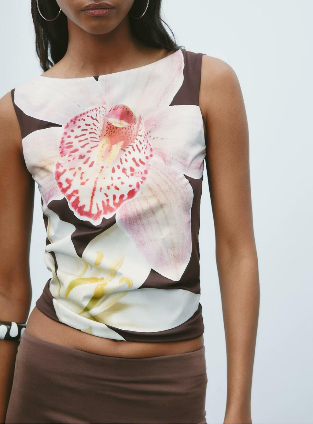 Women's Summer Women Clothing Fashionable Simple Floral Printed Nylon Top