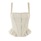 Women's Summer French Retro Plaid Vest and Skirt Two-Piece Set