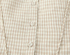 Women's Summer French Retro Plaid Vest and Skirt Two-Piece Set