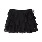 Women's French Design Laminated Decoration Shirt Laminated Decoration Culottes
