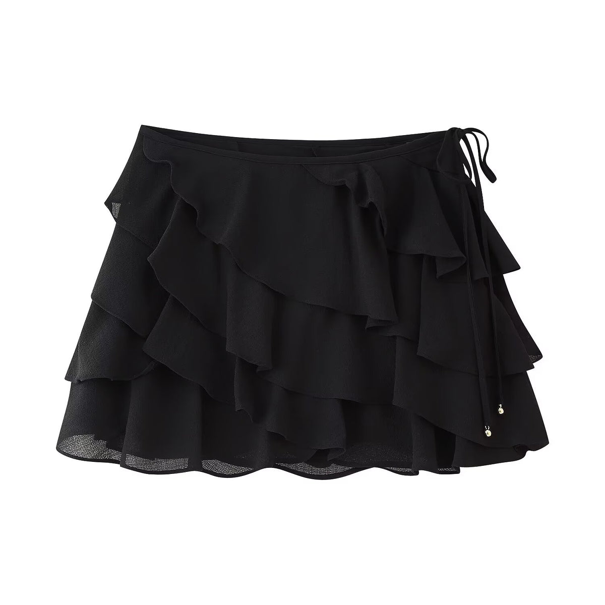 Women's French Design Laminated Decoration Shirt Laminated Decoration Culottes