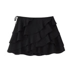 Women's French Design Laminated Decoration Shirt Laminated Decoration Culottes
