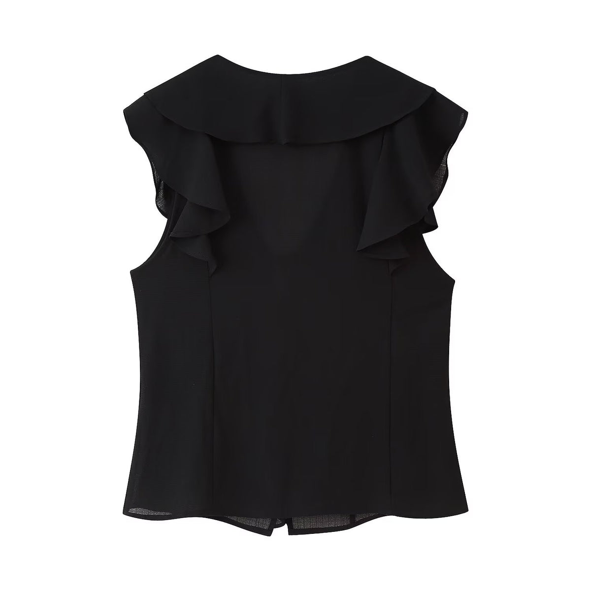 Women's French Design Laminated Decoration Shirt Laminated Decoration Culottes