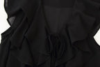Women's French Design Laminated Decoration Shirt Laminated Decoration Culottes