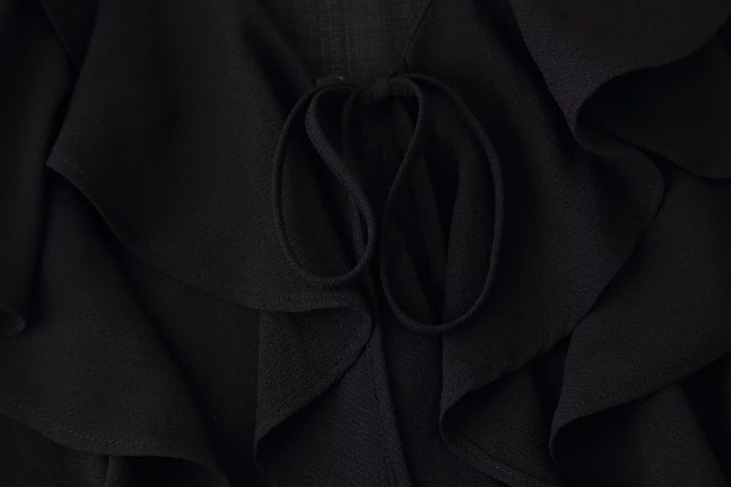 Women's French Design Laminated Decoration Shirt Laminated Decoration Culottes