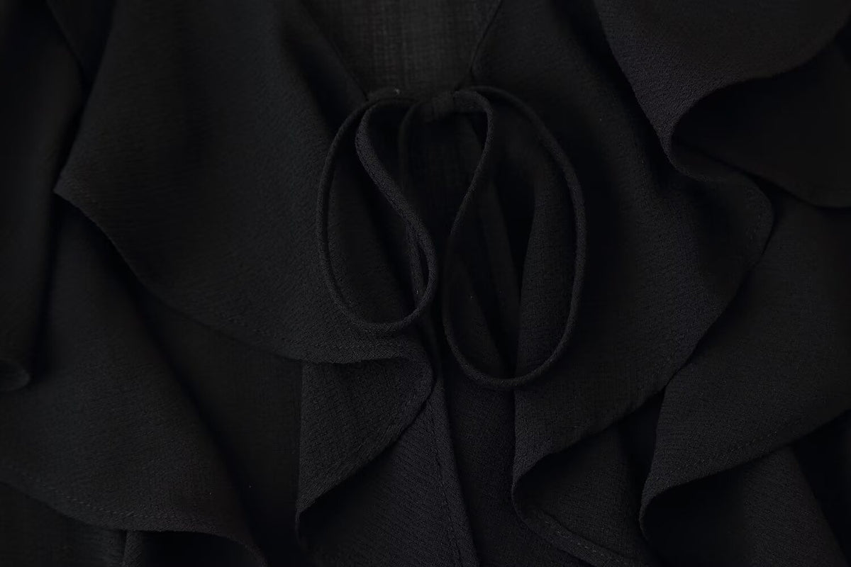 Women's French Design Laminated Decoration Shirt Laminated Decoration Culottes