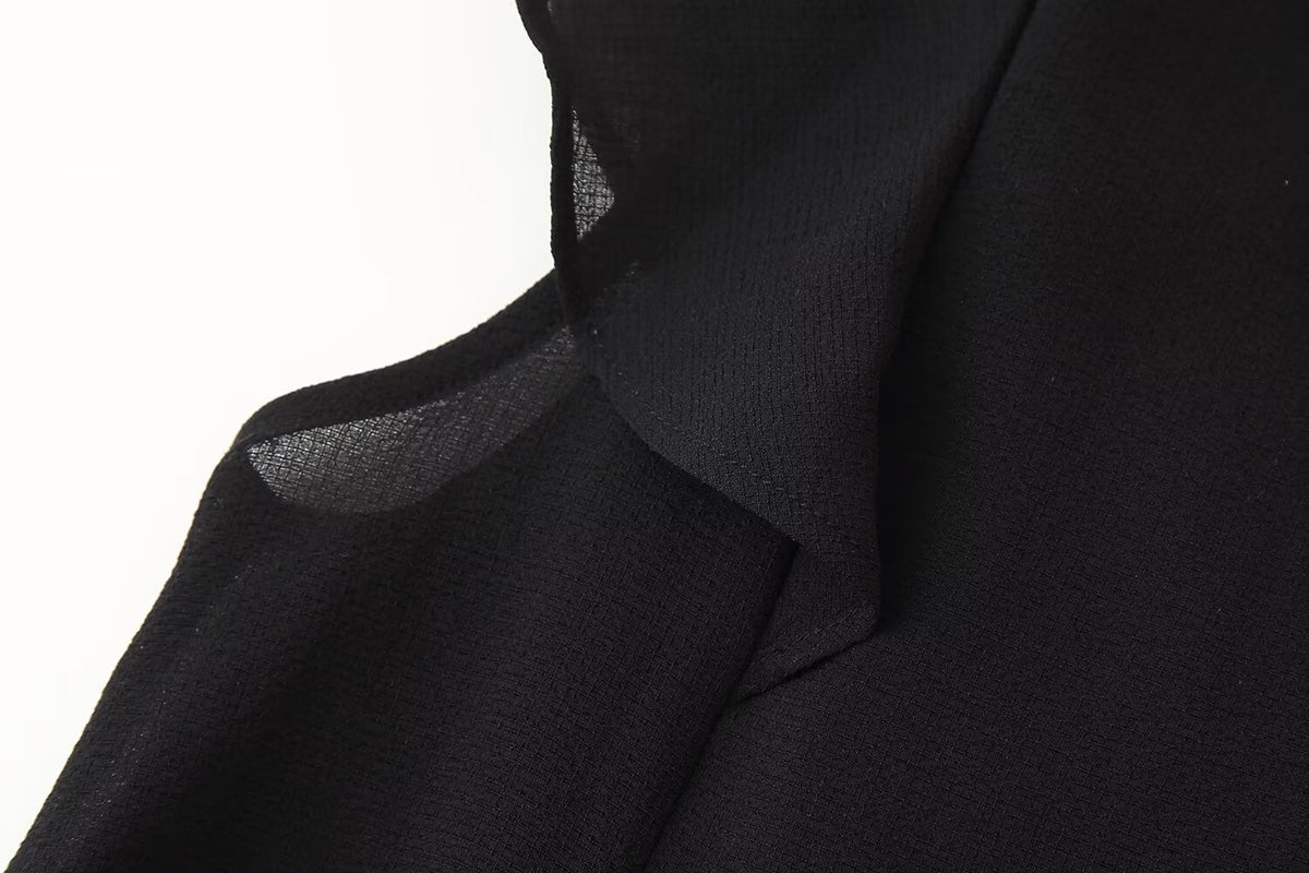 Women's French Design Laminated Decoration Shirt Laminated Decoration Culottes