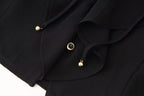 Women's French Design Laminated Decoration Shirt Laminated Decoration Culottes