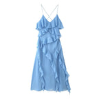 Women's Halter Ruffle Backless Dress