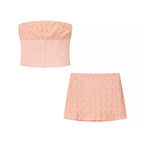 Women's Summer Tube Boning Corset Top and Skirt Two-Piece Set