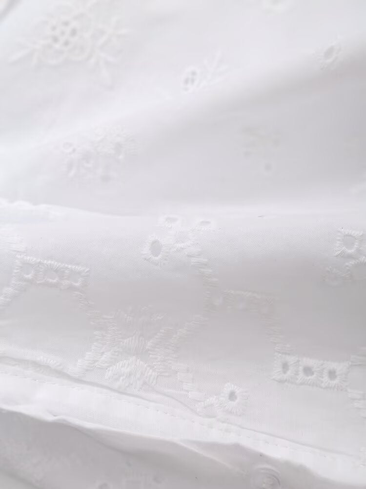 Embroidered Poplin Top