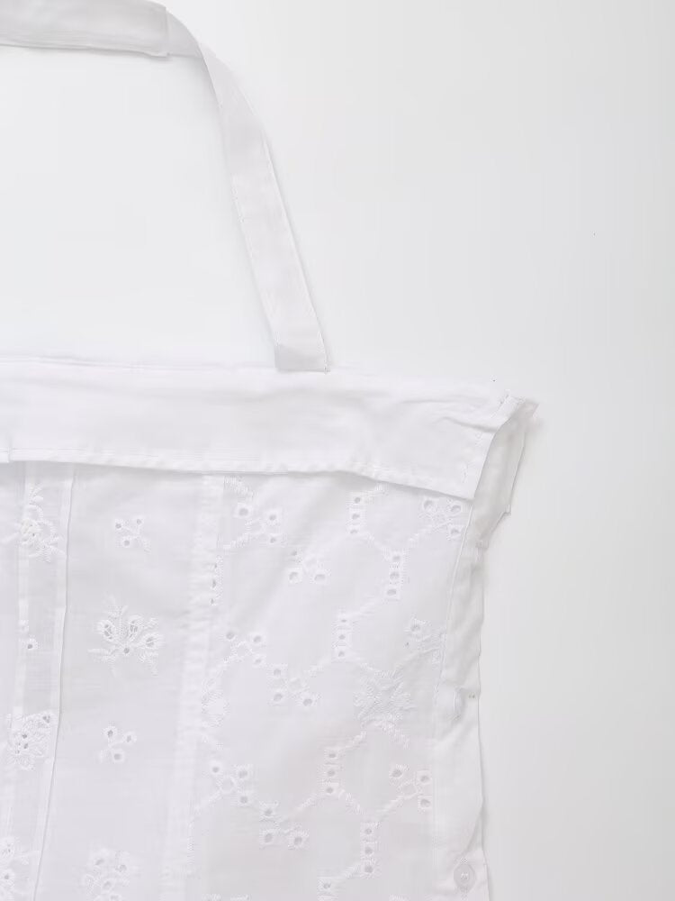 Embroidered Poplin Top