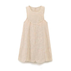 Contrast Embroidered Sleeveless Mini Dress