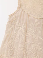 Contrast Embroidered Sleeveless Mini Dress