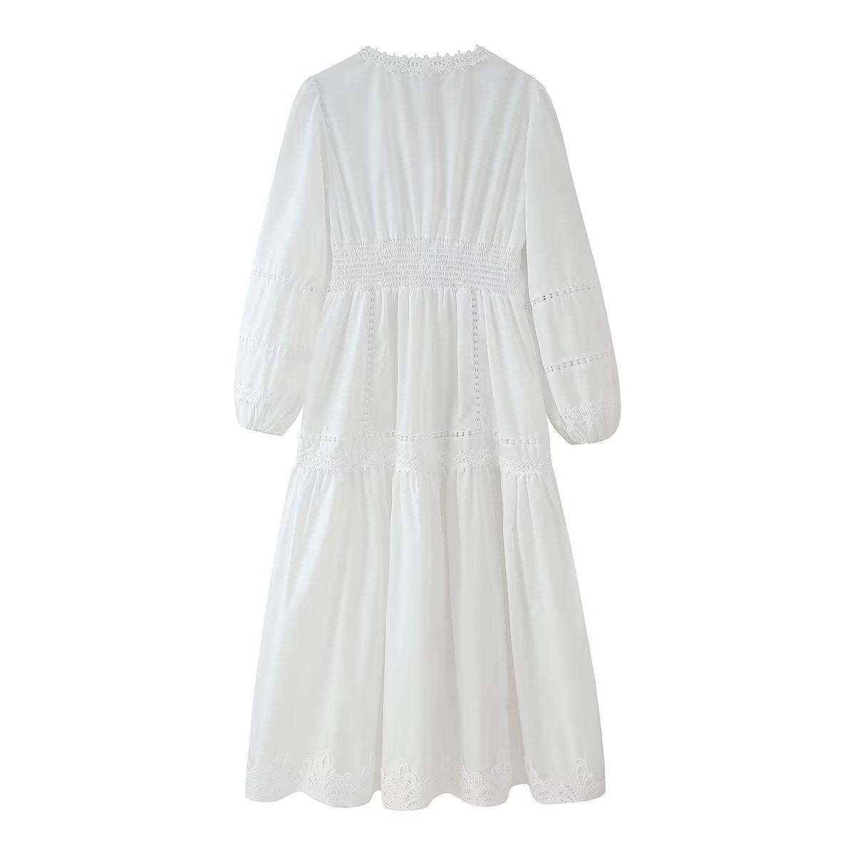 Lace Button Cutout Maxi Dress