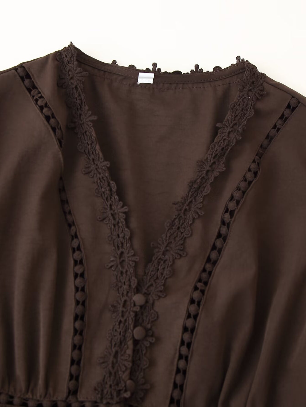 Lace Button Cutout Maxi Dress