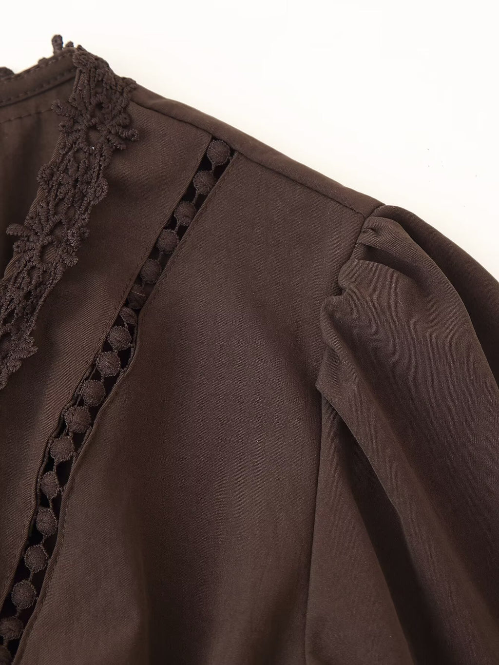 Lace Button Cutout Maxi Dress