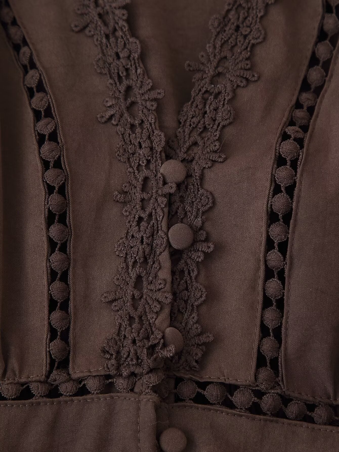 Lace Button Cutout Maxi Dress