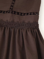 Lace Button Cutout Maxi Dress