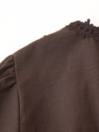 Lace Button Cutout Maxi Dress