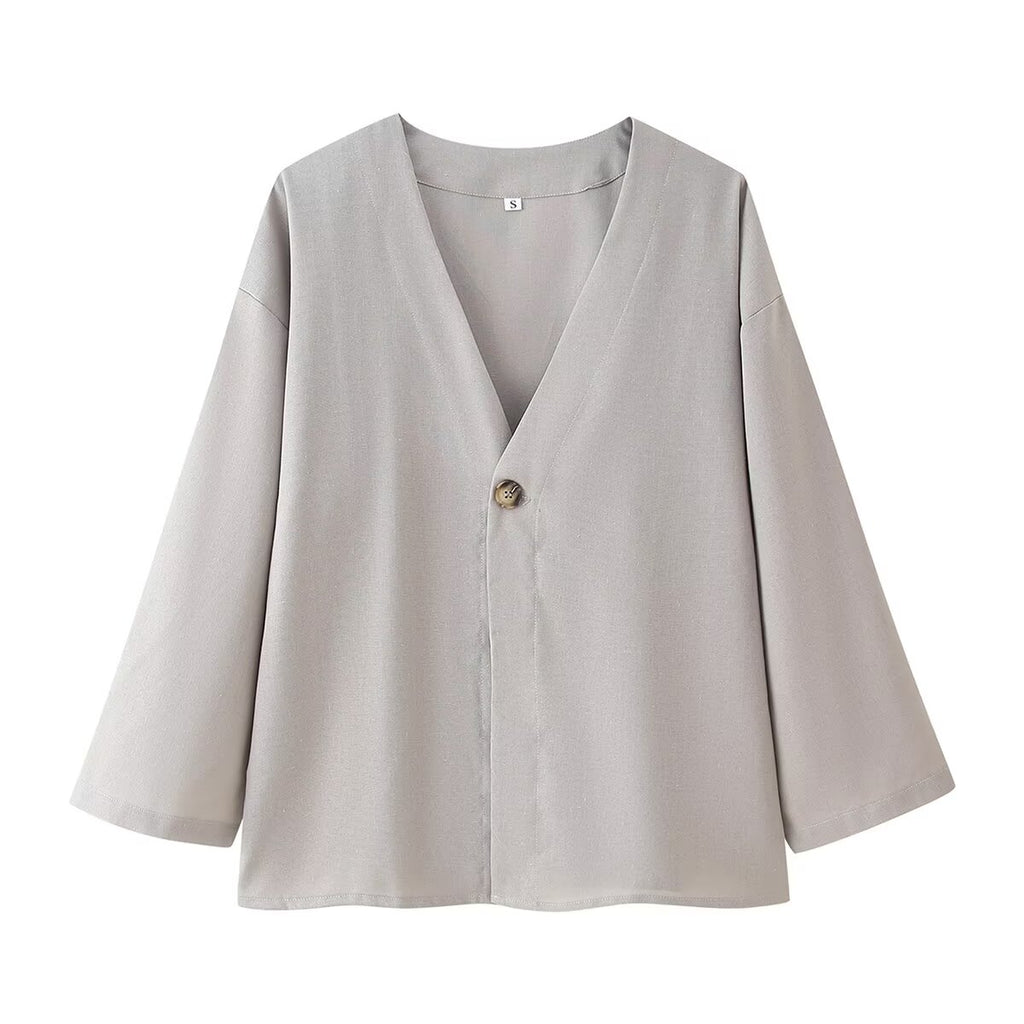 Summer Simple Casual Laid Back Loose Cotton Linen Solid Color Set