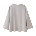 Summer Simple Casual Laid Back Loose Cotton Linen Solid Color Set