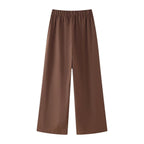 Summer Simple Casual Laid Back Loose Cotton Linen Solid Color Set