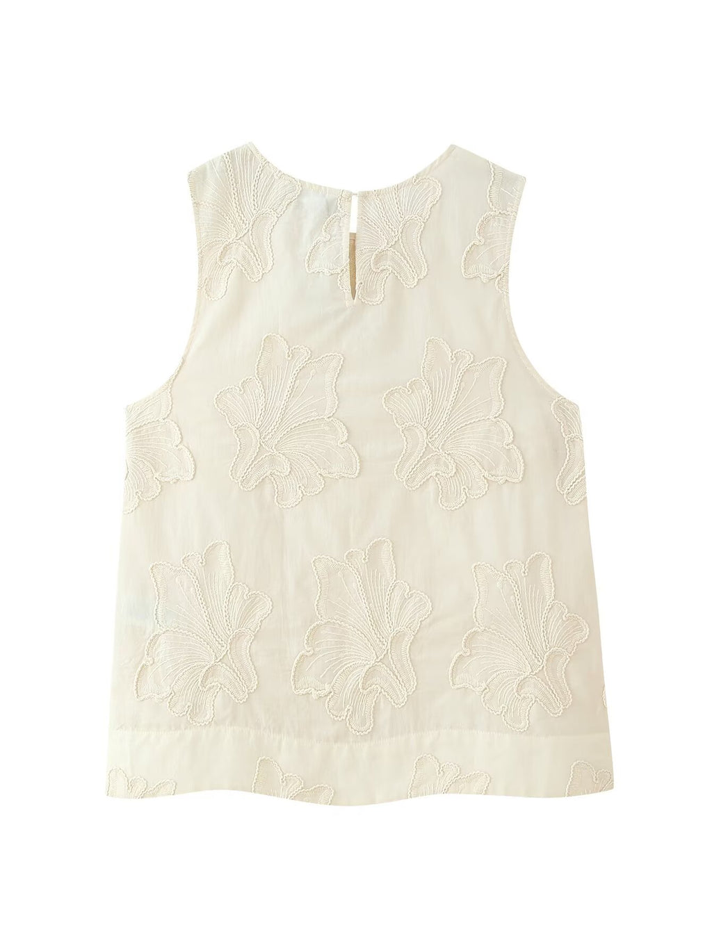 Summer Casual Sleeveless Embroidered Top Set