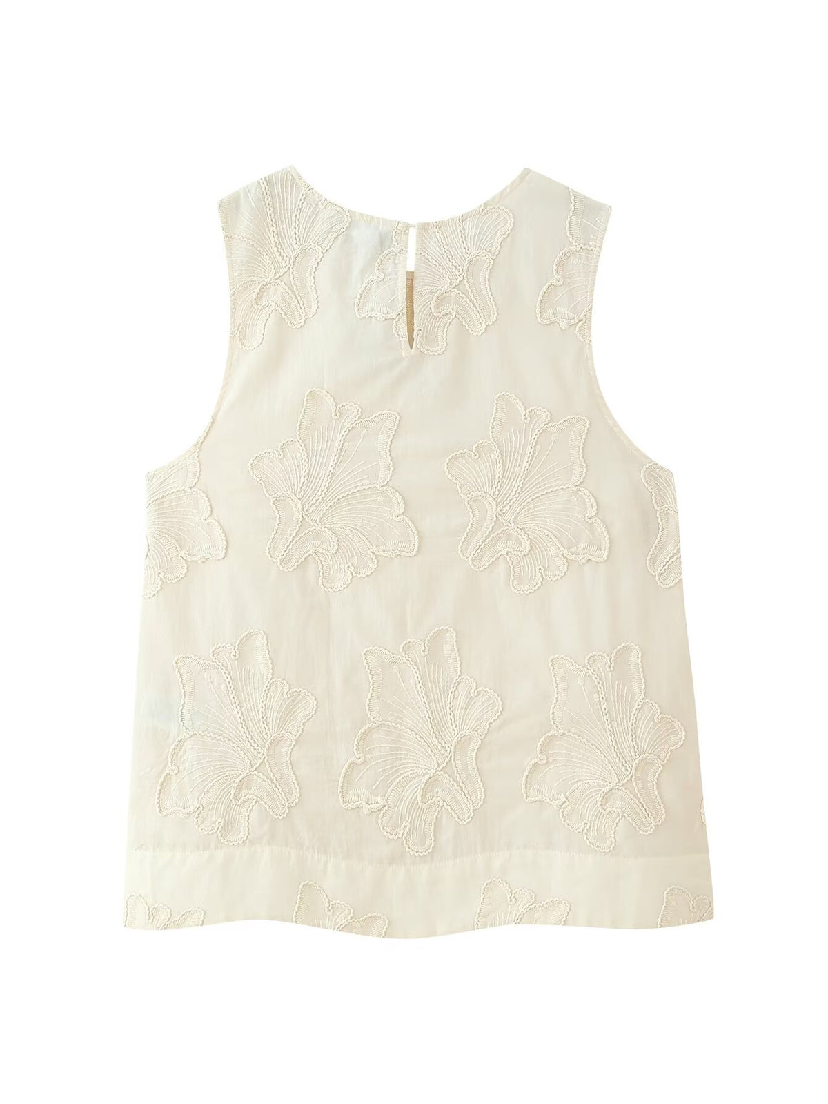 Summer Casual Sleeveless Embroidered Top Set