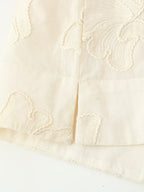Summer Casual Sleeveless Embroidered Top Set