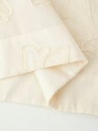 Summer Casual Sleeveless Embroidered Top Set