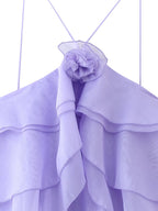 French Elegant Three Dimensional Floral Laminated Decoration Strappy