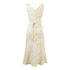 Girls Casual V Neck Lace Up Waist Controlled Dress