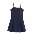 Washed Shoulder Strap Adjustable Washed Denim Shorts Suspender