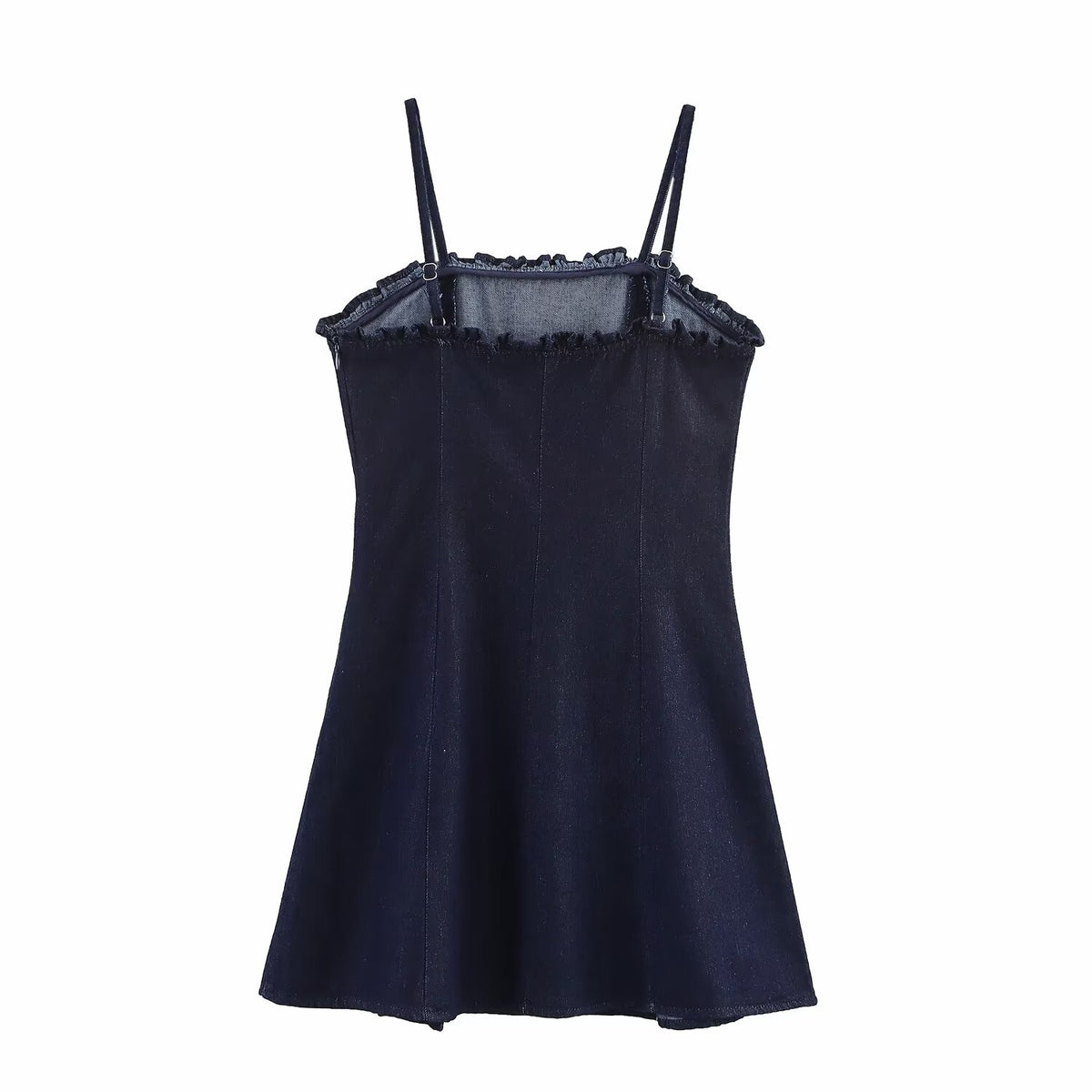 Washed Shoulder Strap Adjustable Washed Denim Shorts Suspender
