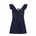 Women's Wash Denim Flying Sleeves Design Vest
